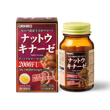 ORIHIRO - Natto kinase 2000fu hộp 60 viên ngăn ngừa tai biến, hỗ trợ sức khoẻ