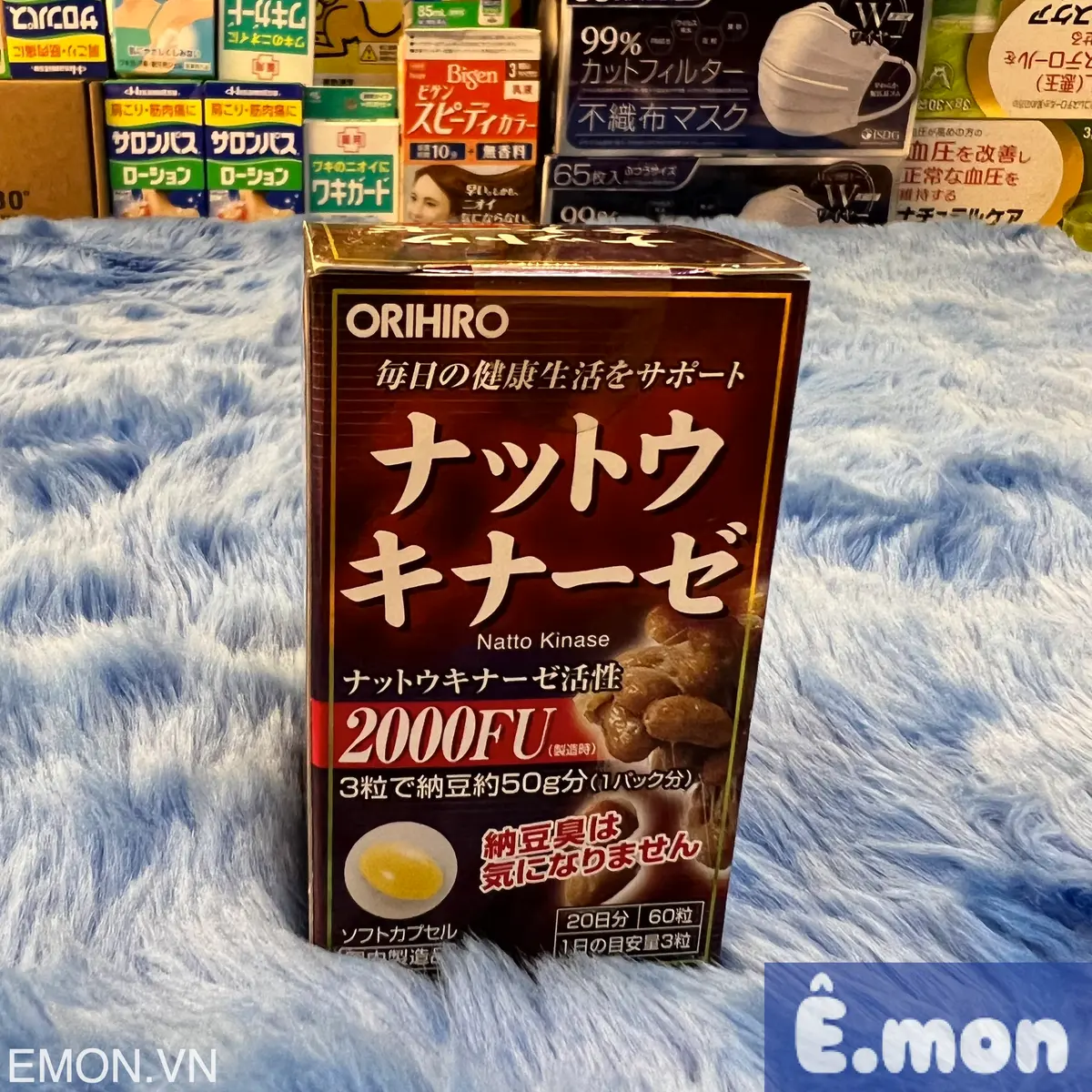 ORIHIRO - Natto kinase 2000fu hộp 60 viên ngăn ngừa tai biến, hỗ trợ sức khoẻ