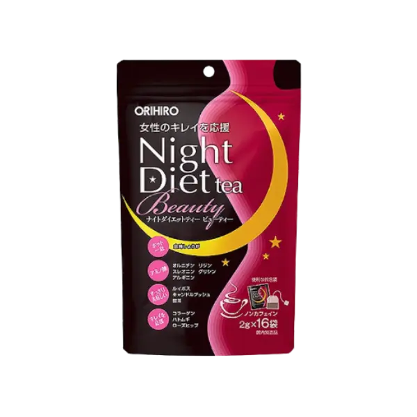 Trà giảm cân Orihiro Night Diet Tea Beauty collagen túi 16 gói